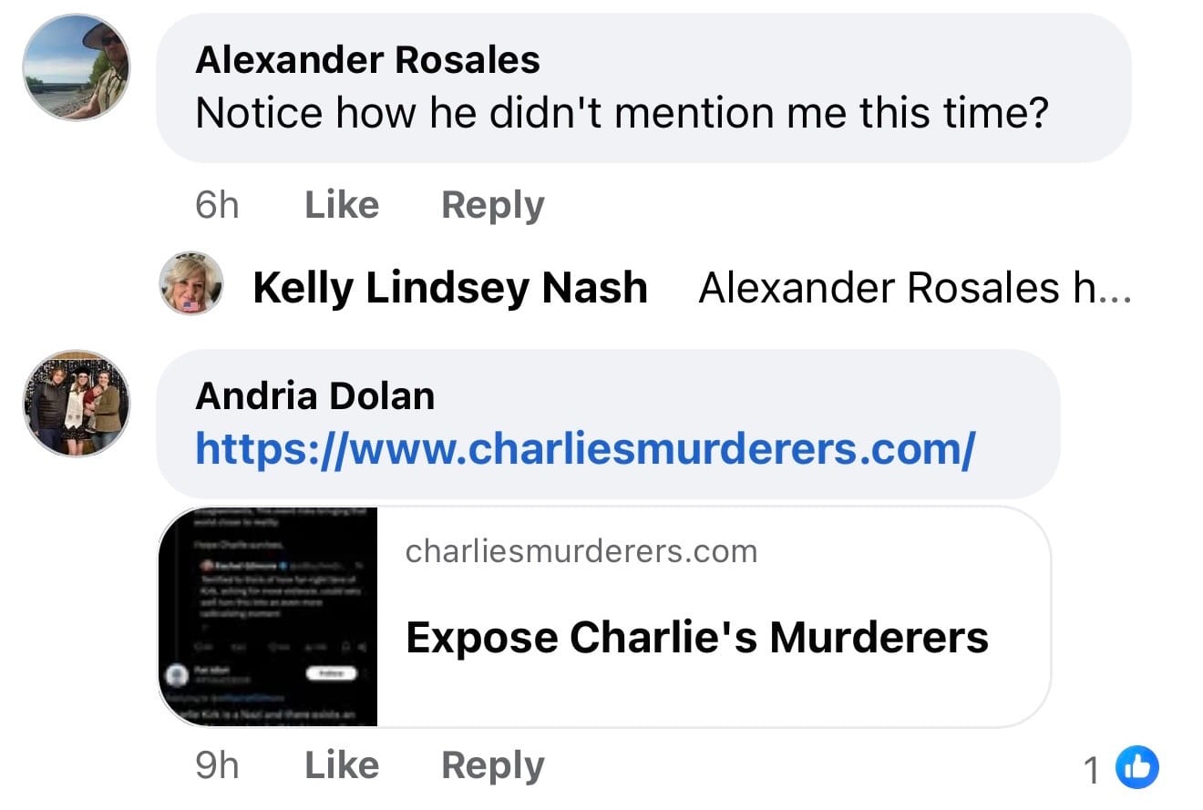 Failed Anchorage School Board candidate and QAnon extremist Alexander Rosales makes an appearance in Kelly Lindsey Nasty Nash's post targeting Alaska resident, Ivan Hodes.